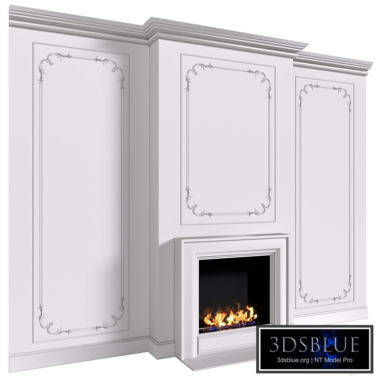 Decorative wall with bio-fireplace