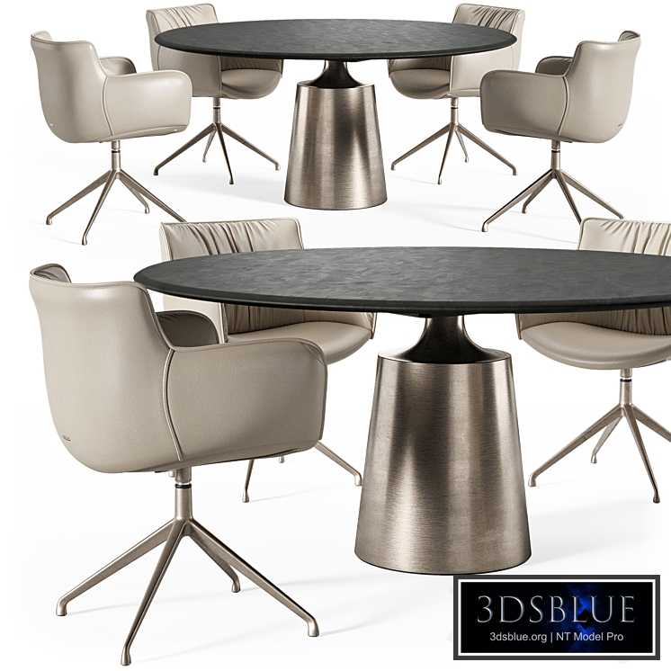 Cattelan Italia Yoda Argile table Rhonda chair