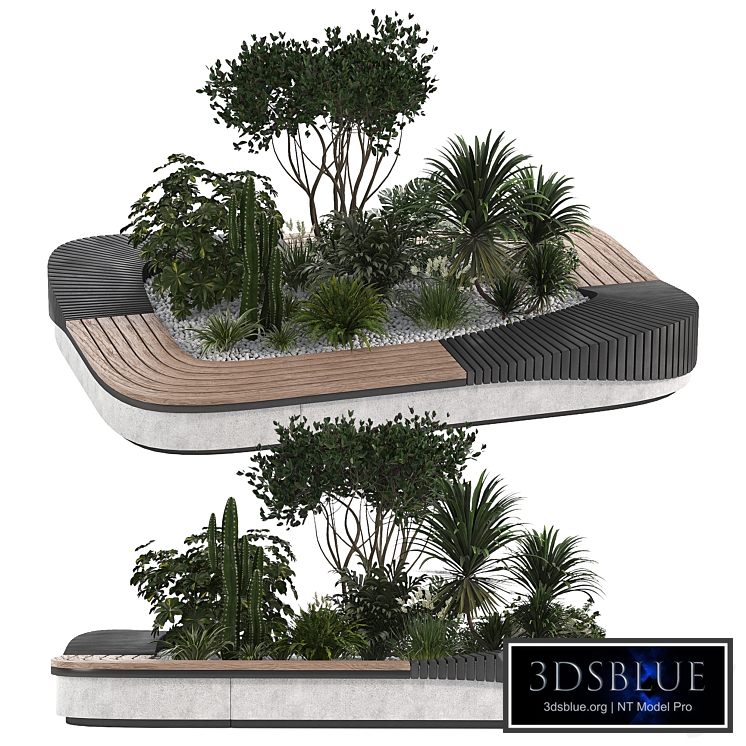 Concrete Flowerpot with Bench 10