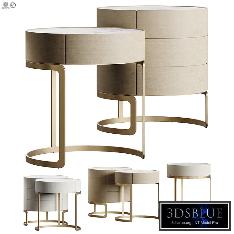 Light Luxury Circle Marble Bedside GG42 2024