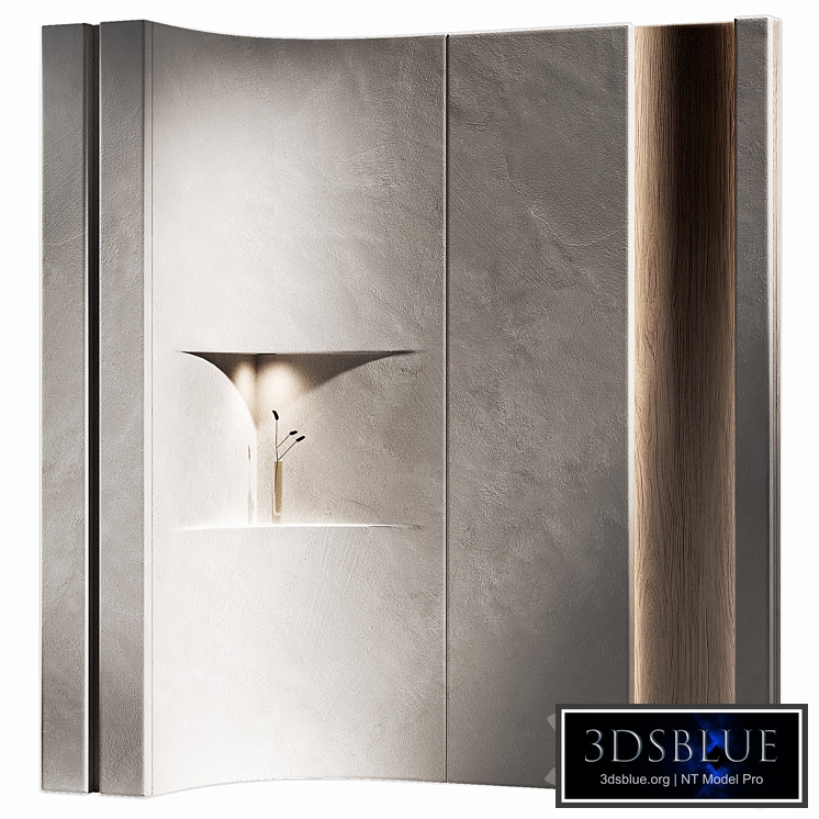 Wall panels 7 - corner niche. Plaster and wood partition.