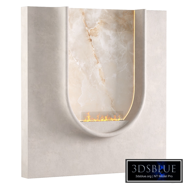 Wall with bio-fireplace