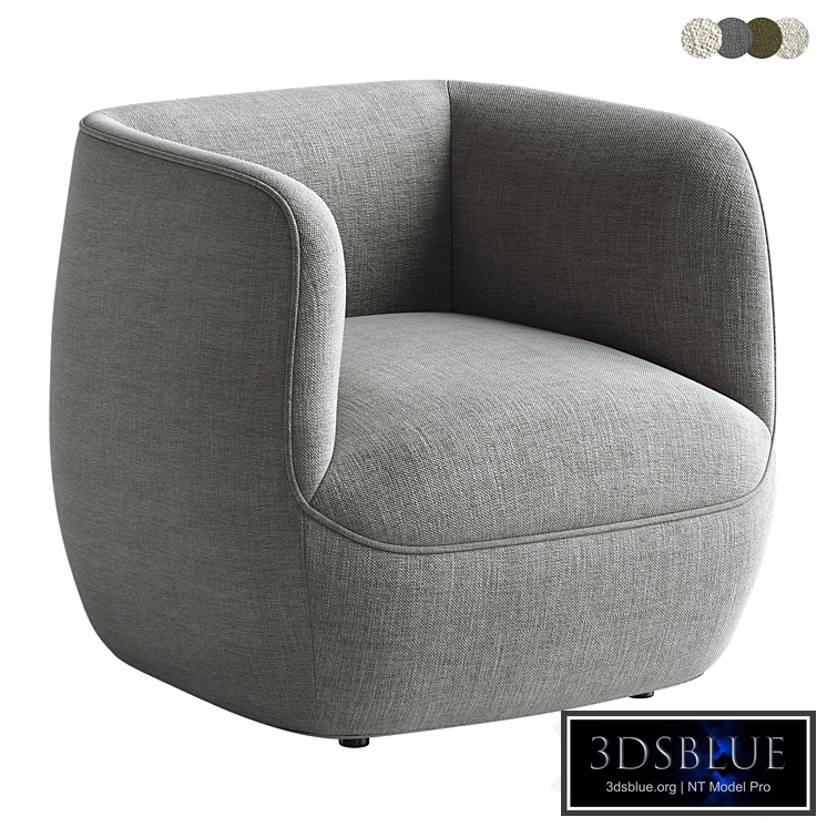 Designer armchair in boucle