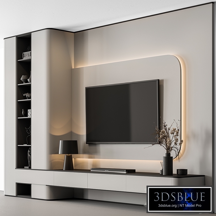 TV Wall Black and White - Set 138