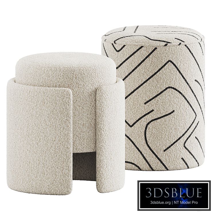 Lambhair Ottoman & Renwill Rachelle Stools