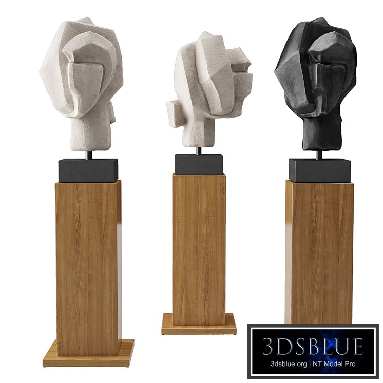 Head cubistic portrait sculpture