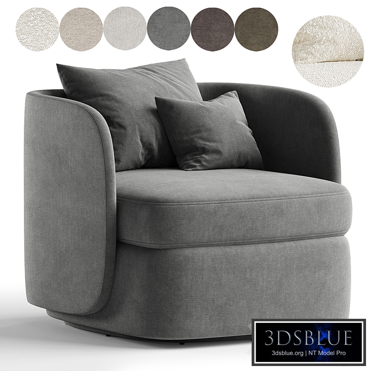 Swivel chair Dandy milky bouclé