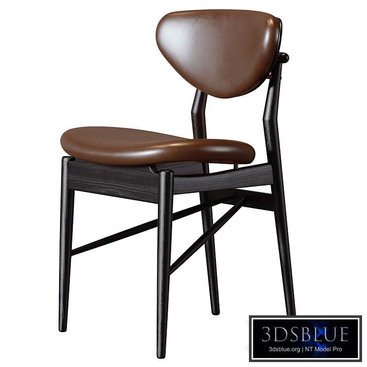 Vintage Black Painted Oakwood Chair