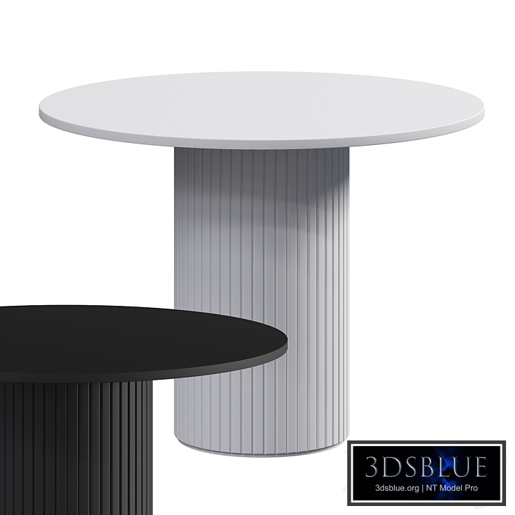 Round white kitchen table TRUBIS Wood