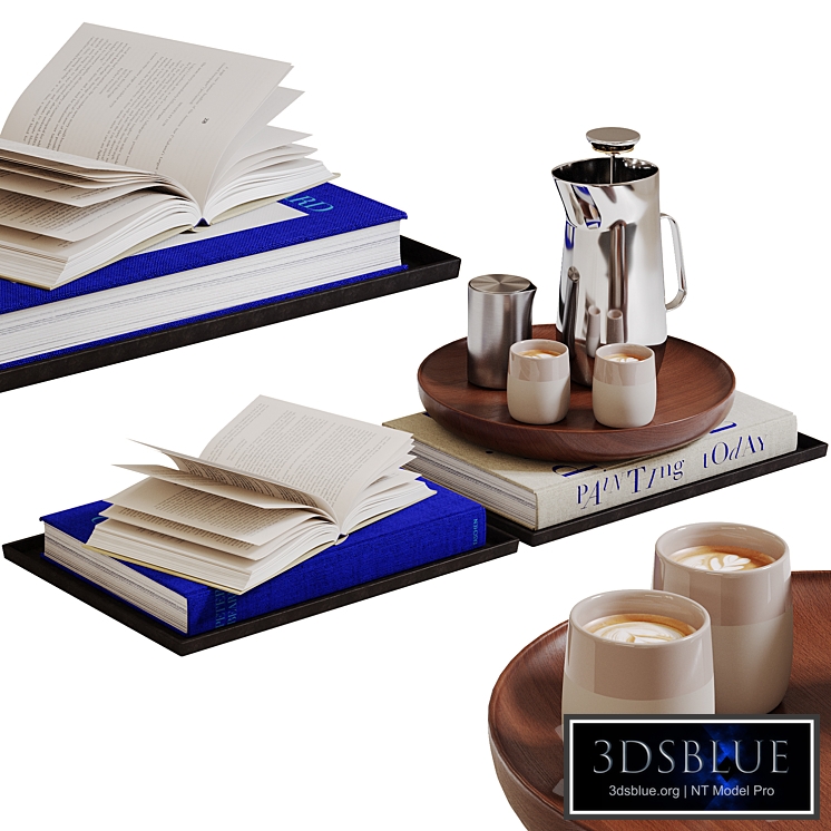 Decorative set with blue book