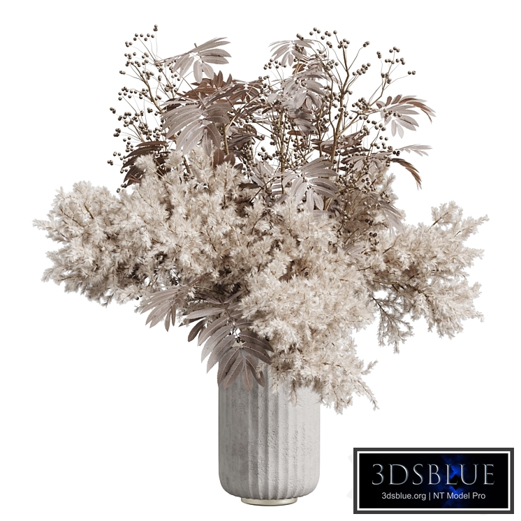 pampas dry flowers in a concrete vase bouquet 51