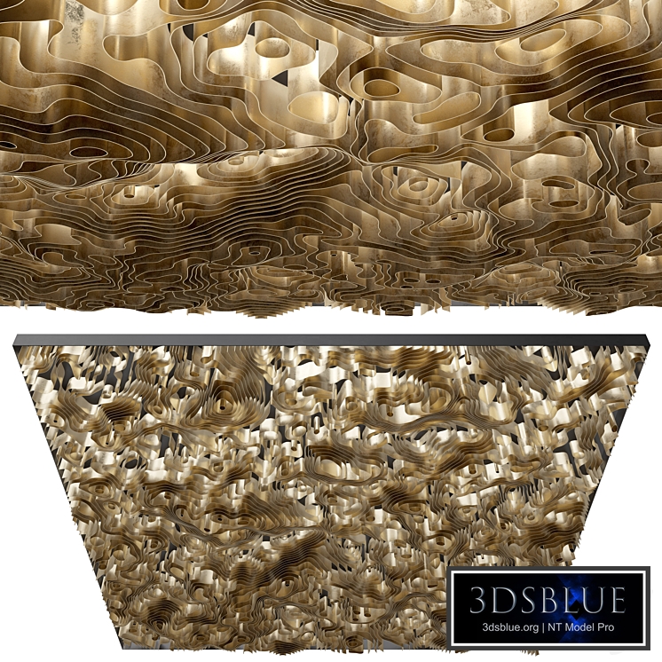 Bent brass sheet ceiling
