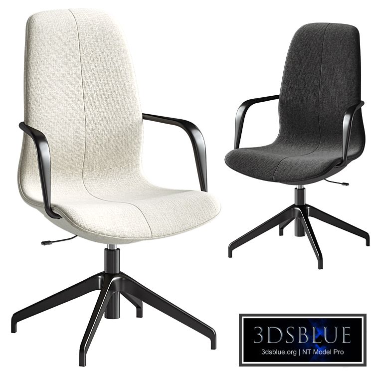 Conference chair with armrests Gunnared dark gray black