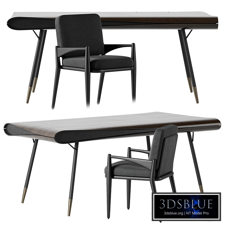 Roche Bobois - Calligraphie Table & cb2 - Palmas Chair