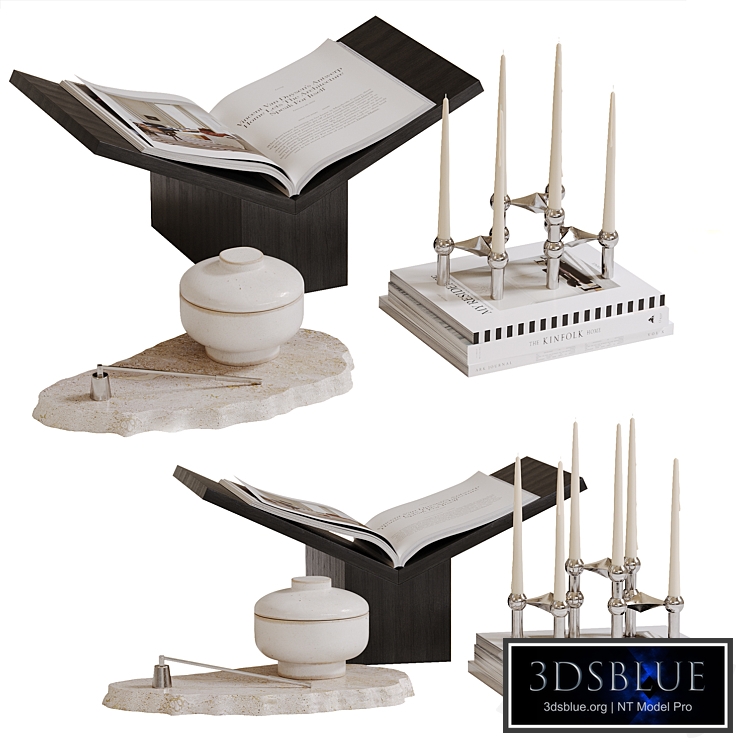 Decorative set with Stoff candle holder