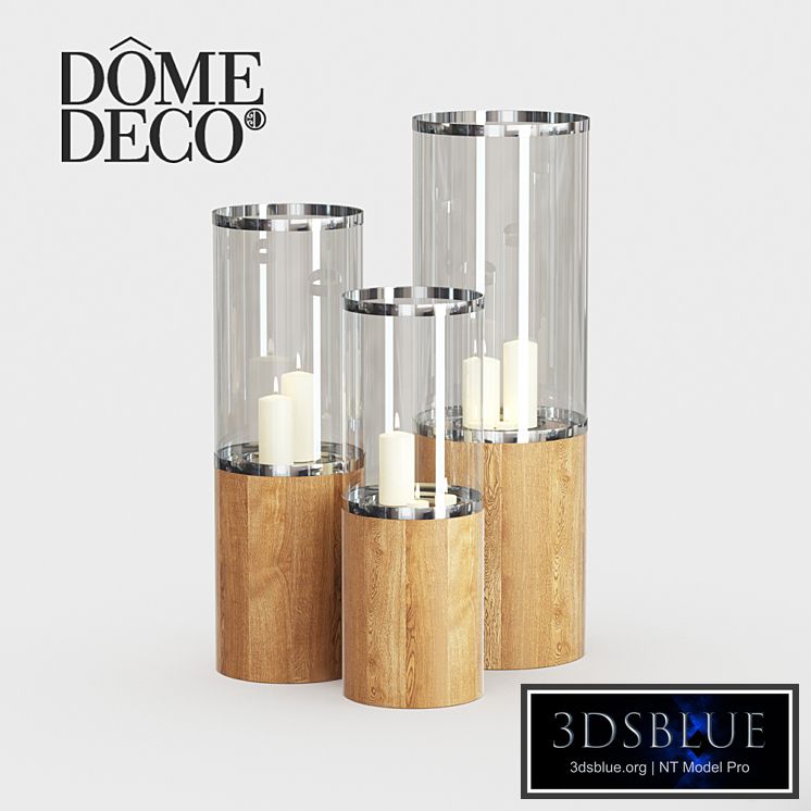 Dome deco set of candlesticks