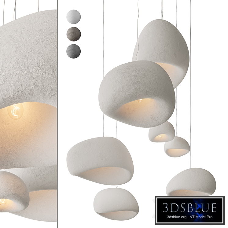 Khmara by Makhno Rough Plaster Pendant Lamps