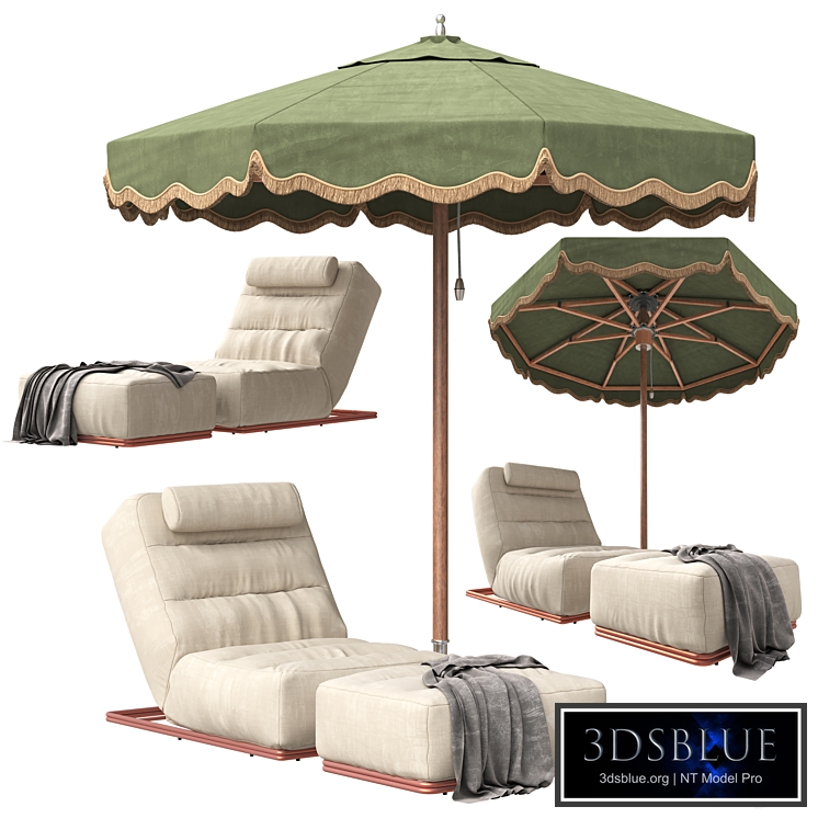 celia outdoor lounger and Tuuci Outdoor Parasol