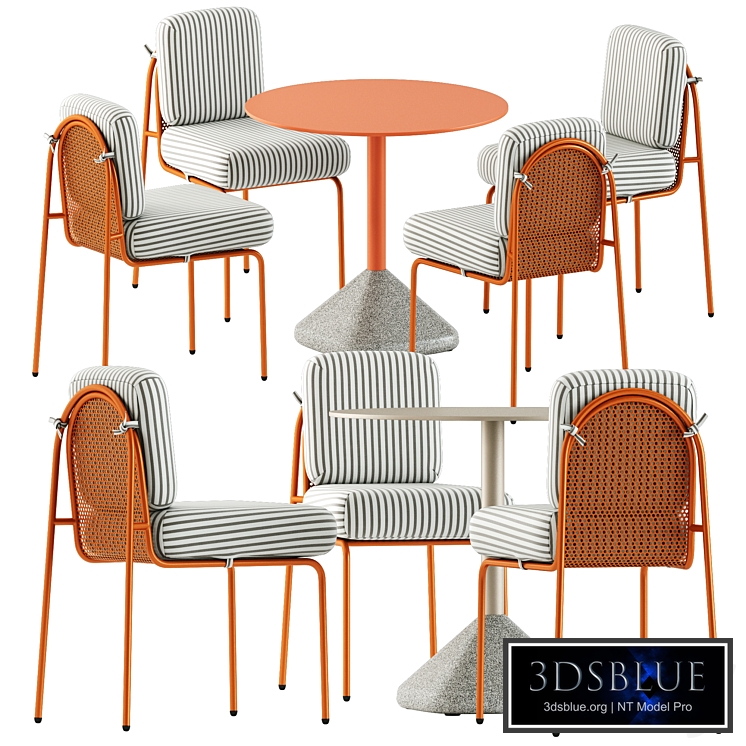 Riviera chair by Mambo Unlimited Ideas and Concrete 855 table by Pedrali