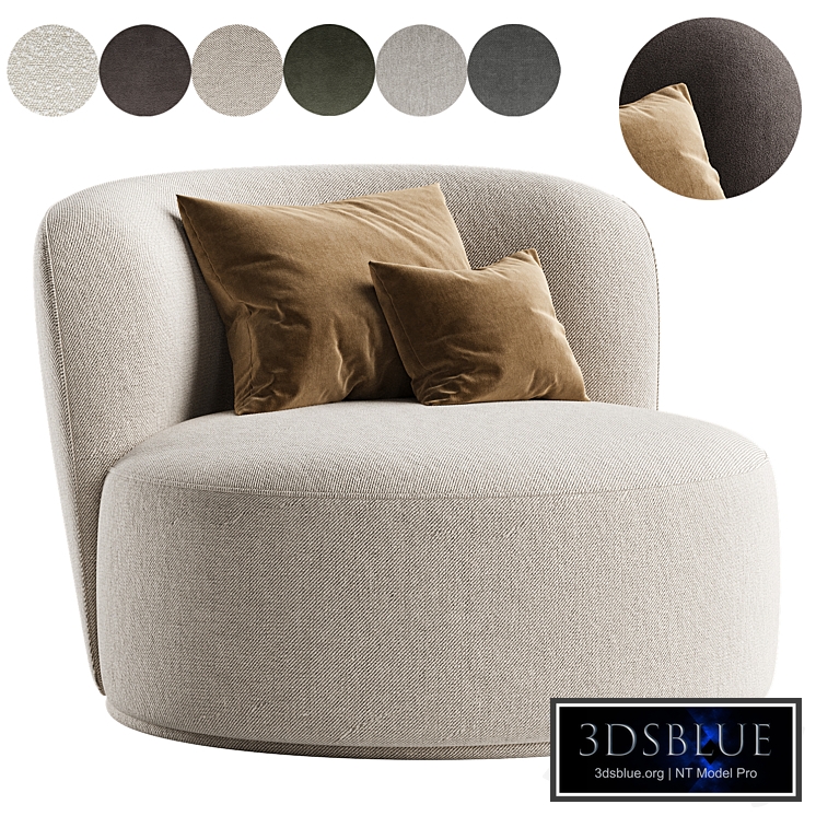 Fickle Cream Boucle Swivel Chair