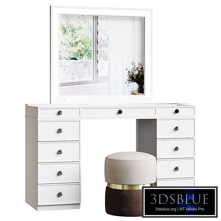 Tresanti Alexandra Vanity Table with LED Lighted Mirror