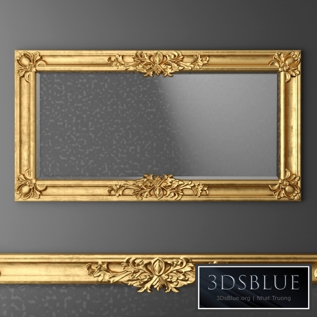 Mirror, baroque, gold, frame, wall decor, luxury, carving, frame