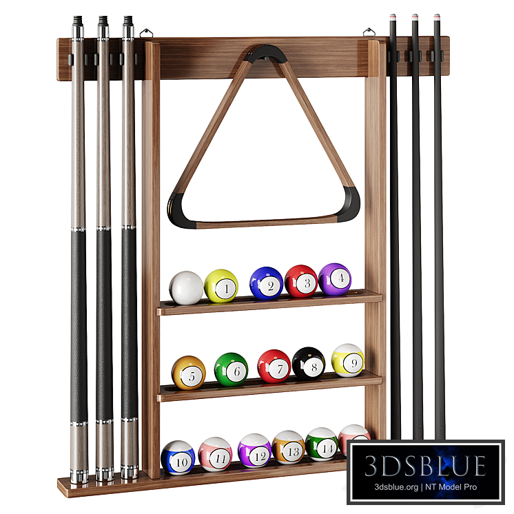 Wall-mounted Stand for Billiard Balls and Cues