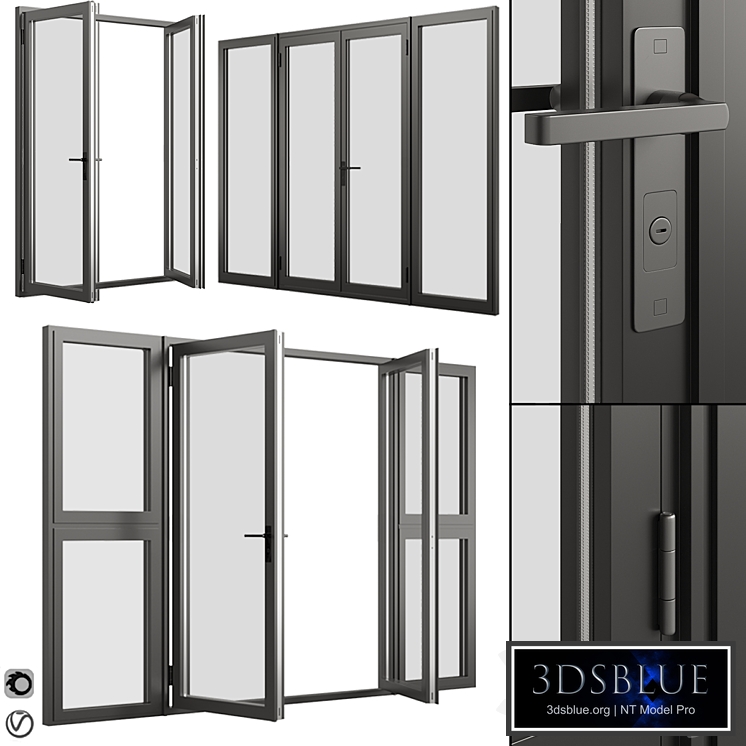 A set of metal windows and doors.