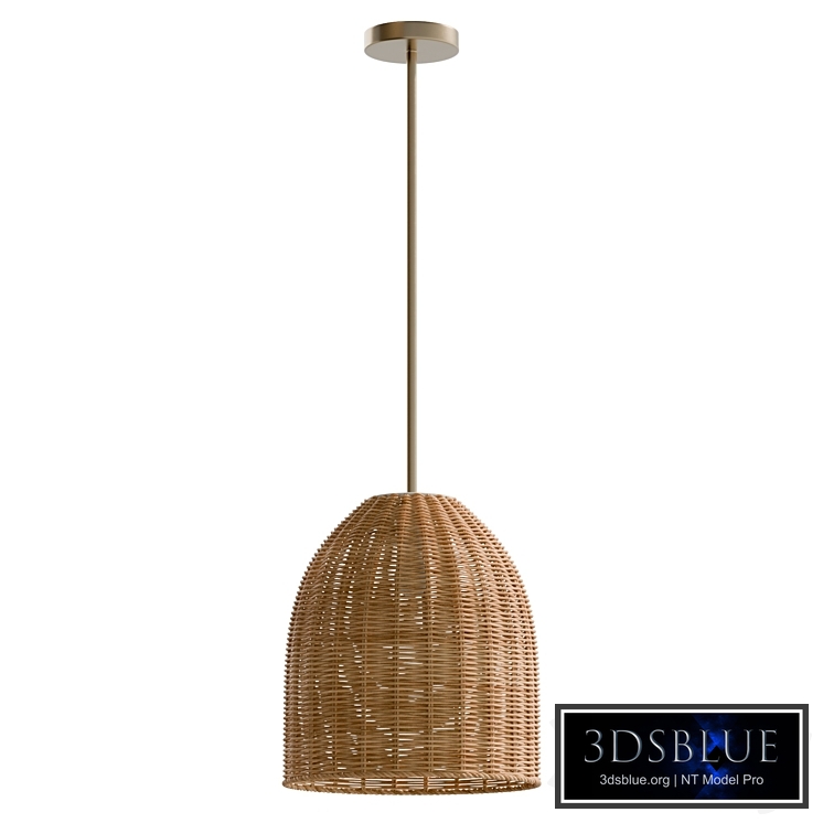 Single Rattan Bell Dimmable Pendant