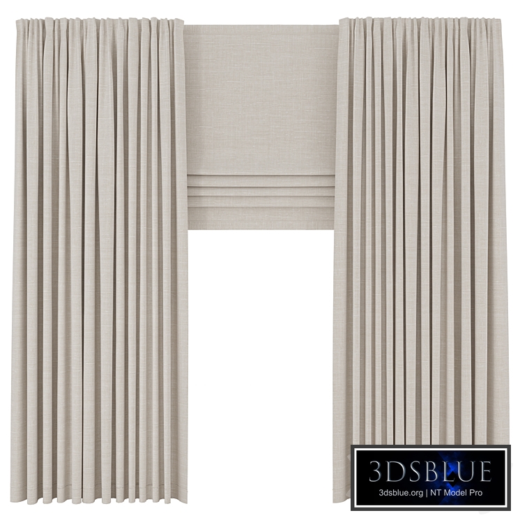 Curtains straight linen thick