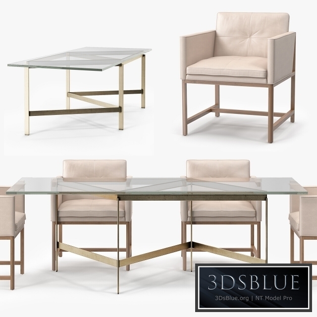 BassamFellows Plank Dining Table &amp; Dining Side Chair