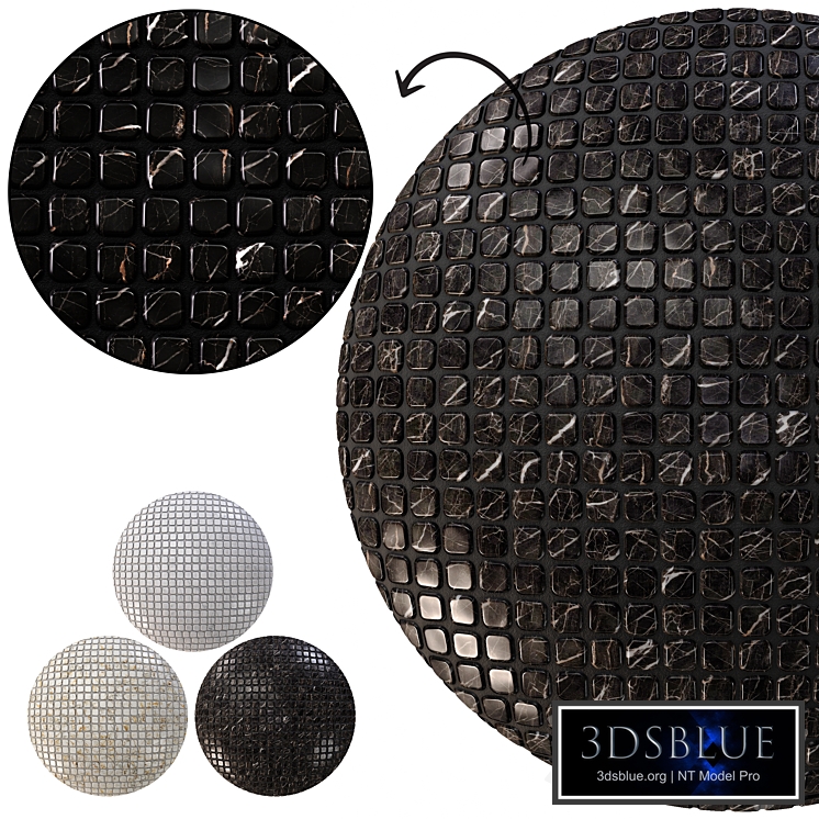 Timeworn marble mosaic 02 (Calacatta-Marquina-Seamless)