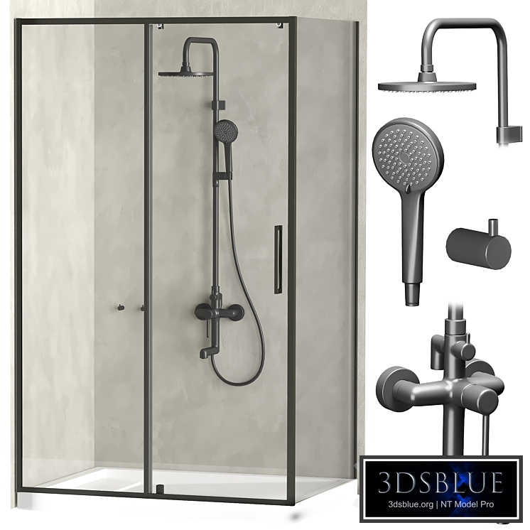 Shower enclosure with tray and Iddis shower system