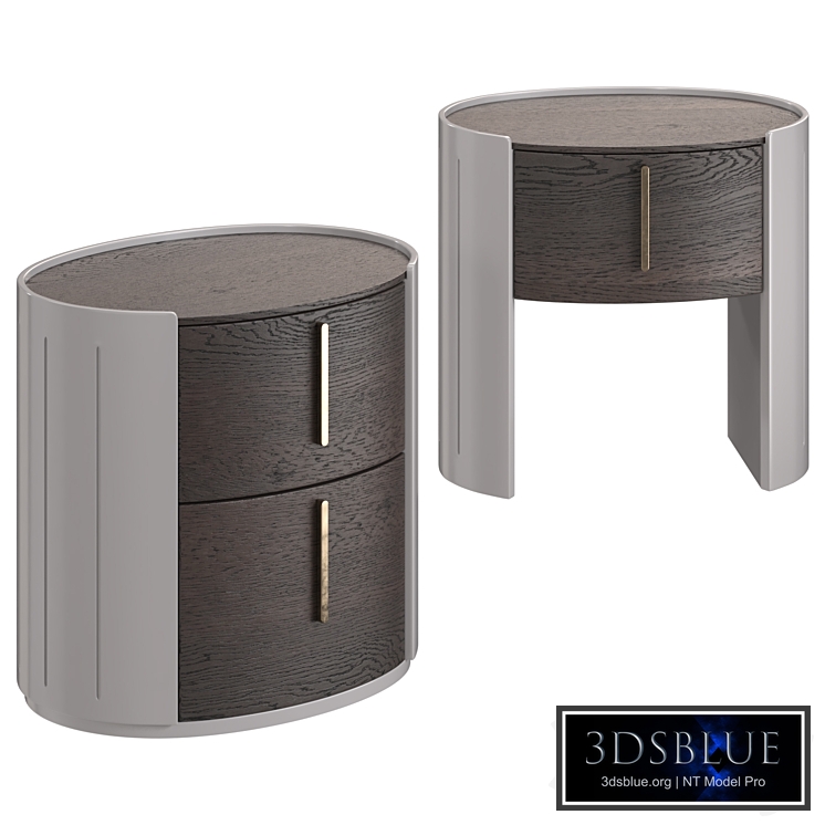 Nightstand with drawers dark veneer Garda Decor