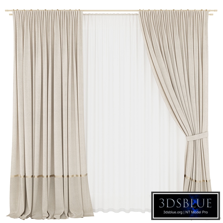 Light herringbone curtains