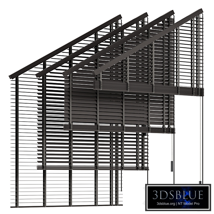 Wooden blinds for the attic window