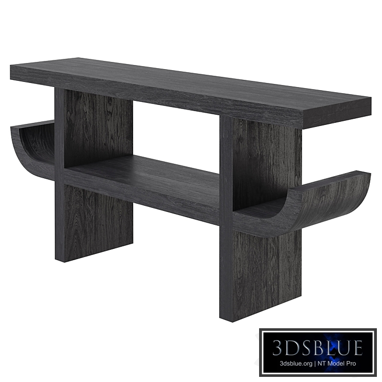 CB2 black acacia console Pagoda