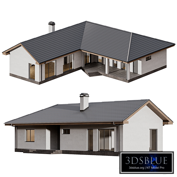 One-story corner house