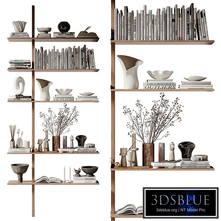 rack Minimalistic wooden shelving 07