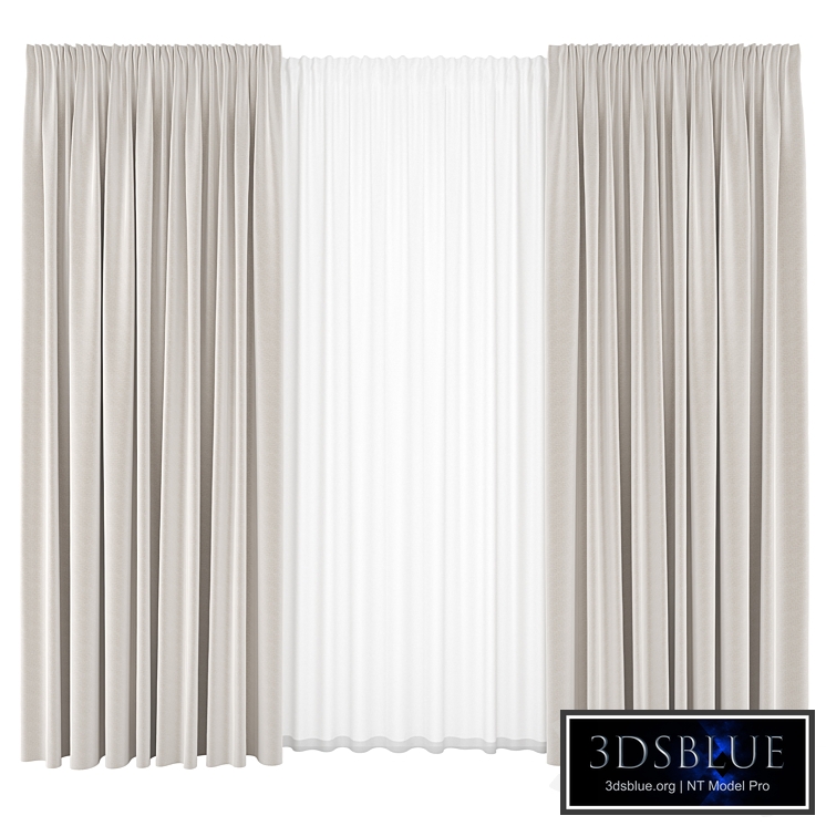 Curtains are light with tulle