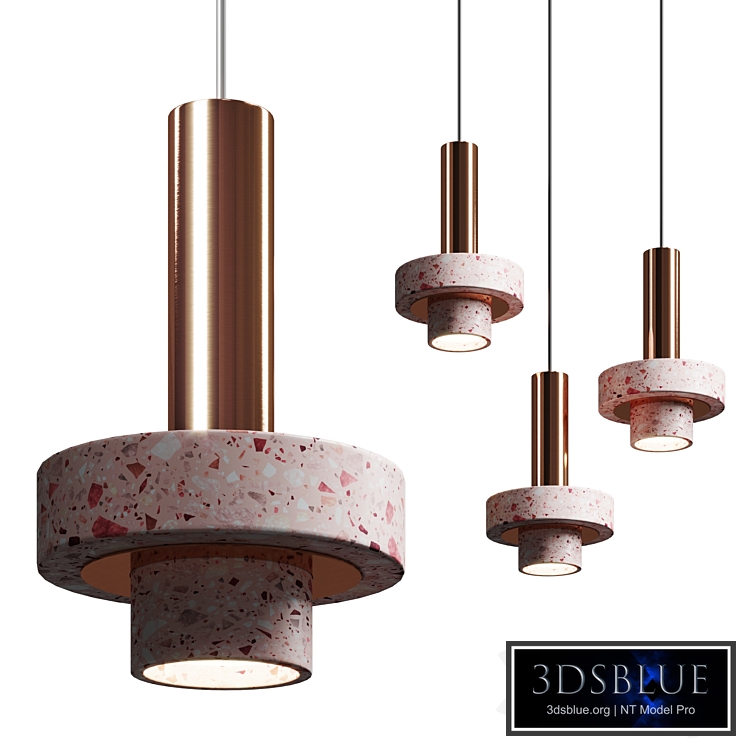 Cantera Rosa and Copper Ambra pendant Lighting