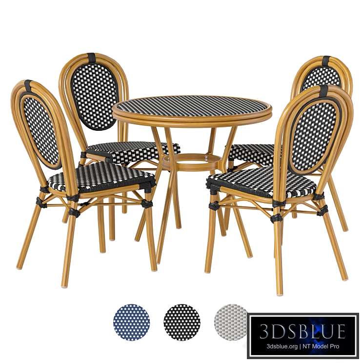 French-style furniture set for outdoor cafe garden patio