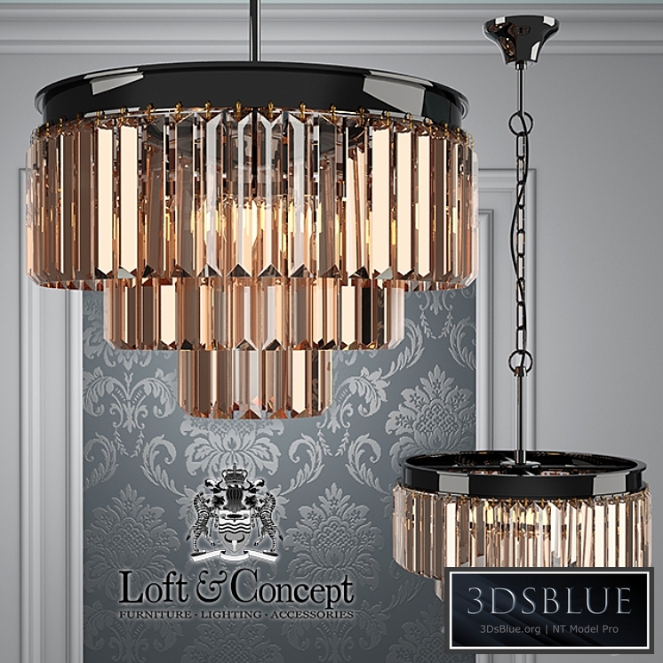 Chandelier RH 1920s Odeon Smoke Glass Fringe Chandelier - 3 rings