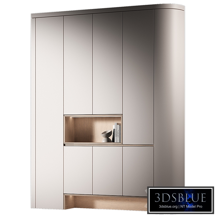 Modular Rounded Cabinet Furniture. Minimal White Modern Wardrobe set 5.