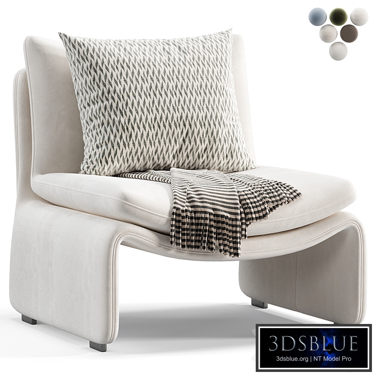 Maya White Faux Sheepskin Bouble Accent Chair