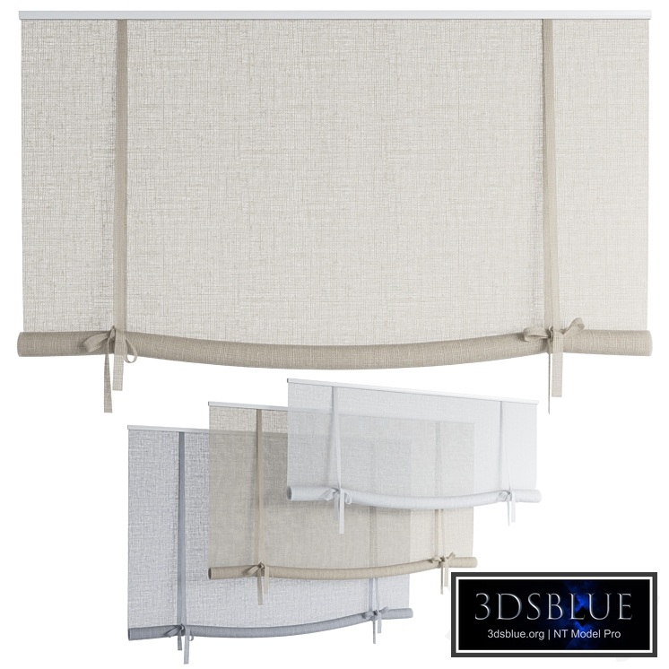 Roman Curtains 202 | Sheer Roller Blind with bows