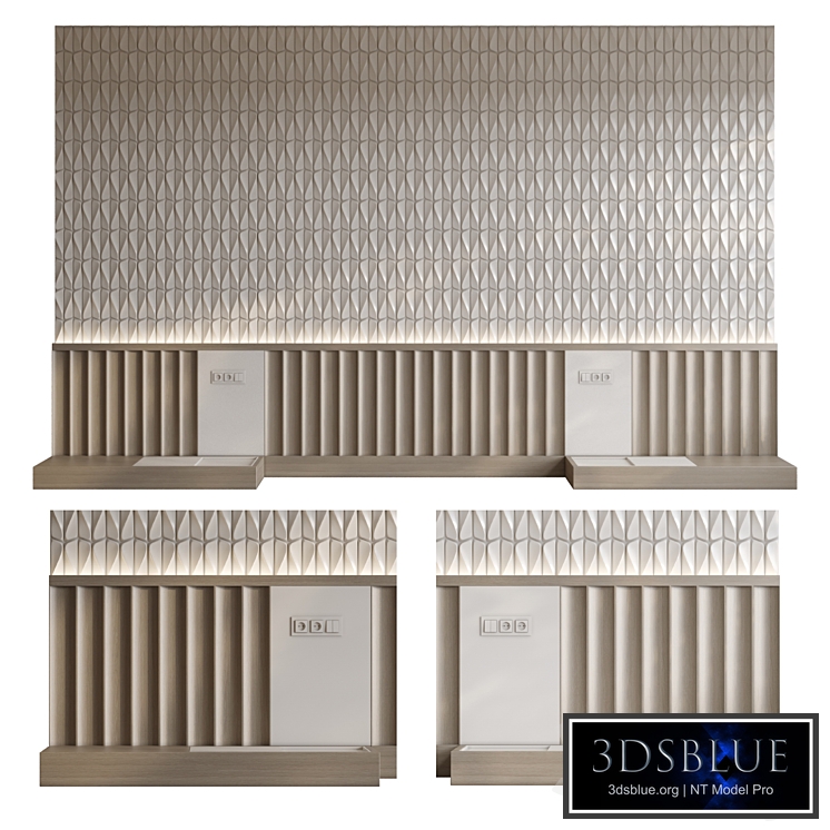 Decorative wall at the head of the bed 12