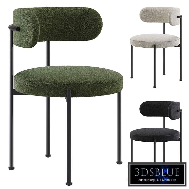 INESSE BOUCLE DINING CHAIR-CB2