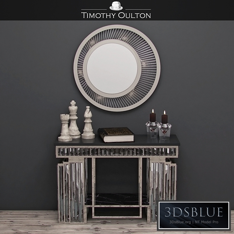 Timothy Oulton console with decor