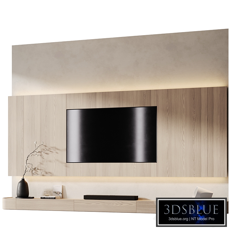 TV wall with soundbar 001